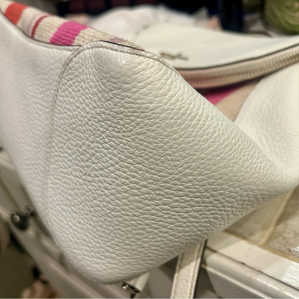 👛 BRAND NEW Kate Spade Leila Medium Flap Leather & Canvas Stripe Backpack Purse - Picture 16 of 16